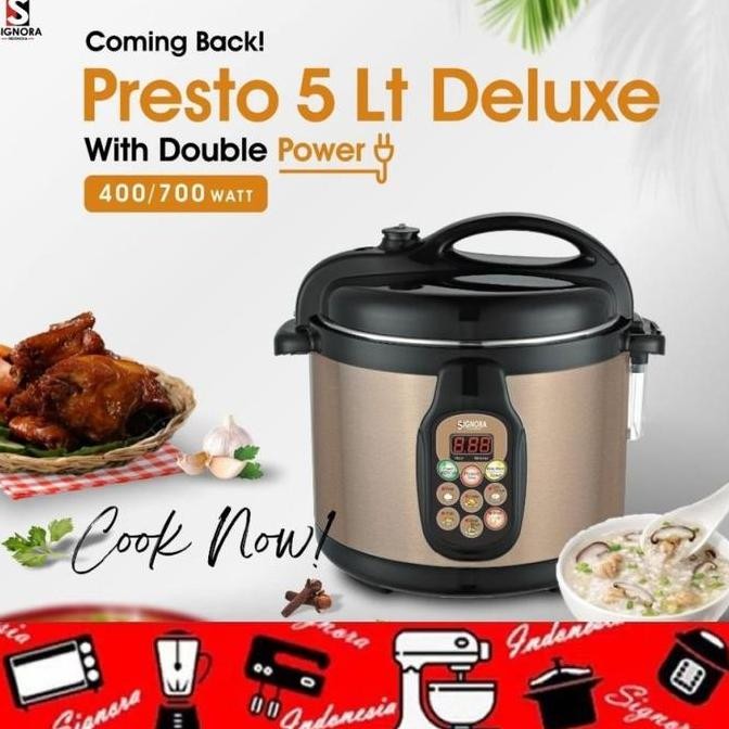 Terjangkau Signora Pressure Cooker Presto Deluxe / Electric Presto Signora 5L
