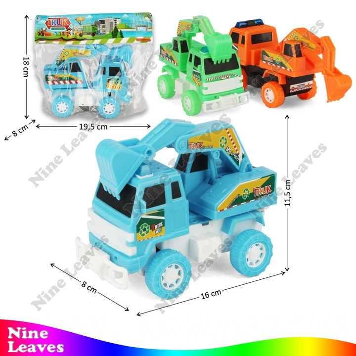 Mainan Truk Excavator 16 cm Roda Warna Truk