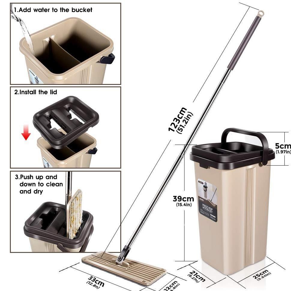 Alat Pel Lantai Praktis -Ultra Mop Briny Small Khaki Alat Pel/Spin Mop/alat pel lantai/mop pel lanta