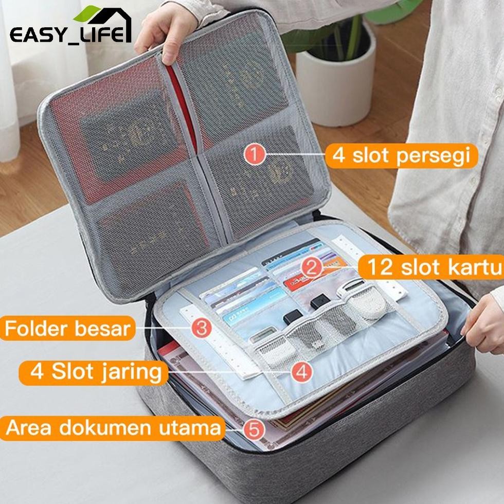IK Tas koper Dokumen Anti Air Password Travel Bag Penyimpanan surat penting / tas dokumen tempat ber