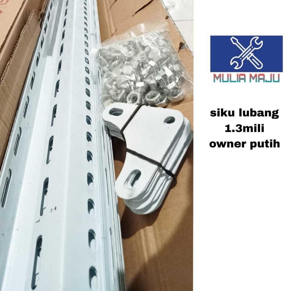 IK Besi Siku Lubang 1,3mili Owner Putih / Besi siku lubang putih