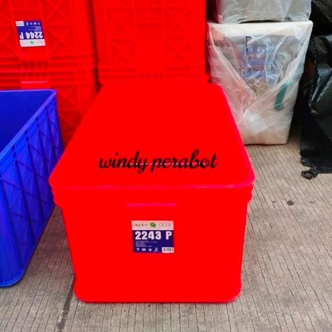 Box Container Green Leaf 2243 P / Krat Kontainer Keranjang Industri Best Quality