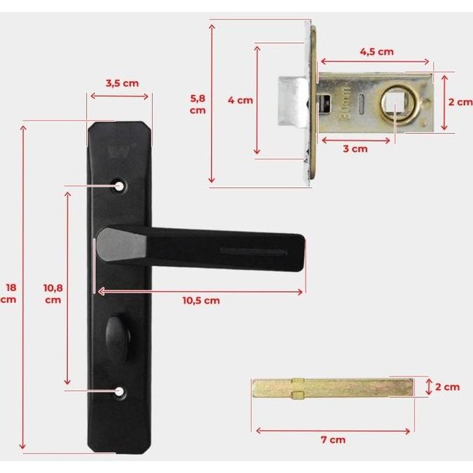 Handle Gagang Kunci Pintu Kamar Mandi Toilet Weldom YS
