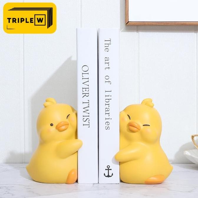 

TERMURAH - TripleW Pembatas Buku Book Pajangan Bebek (2 PCS) Lucu Stand Holder Organizer Twin Ducks Dekorasi Decoration