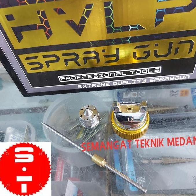 TERMURAH - 1,2mm SPAREPART NOZZLE SET SPRAY GUN ANGIN HVLP HYPER COOFIX 1,2 1.2mm