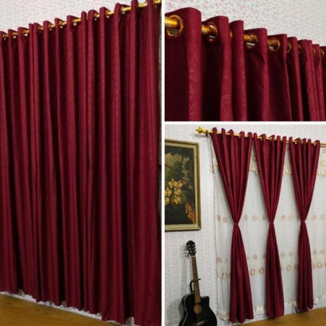 gorden jendela murah tapi mewah-hordeng jendela-gorden jendela aesthetic Gold Kain Asli