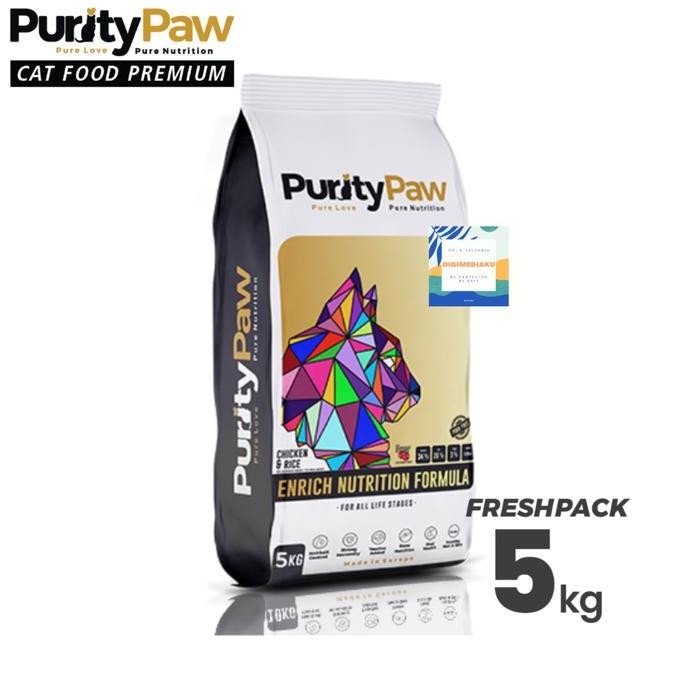 HARGA DISC - PURITY PAW 5 KG SUPER PREMIUM CAT FOOD FRESHPACK All Life Stages / Makanan kucing Made 
