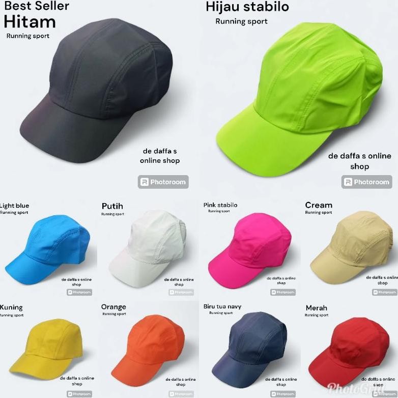 Ready Topi Sporty Polos Topi Parasut Lari Topi Anti Air Sporty Unisex