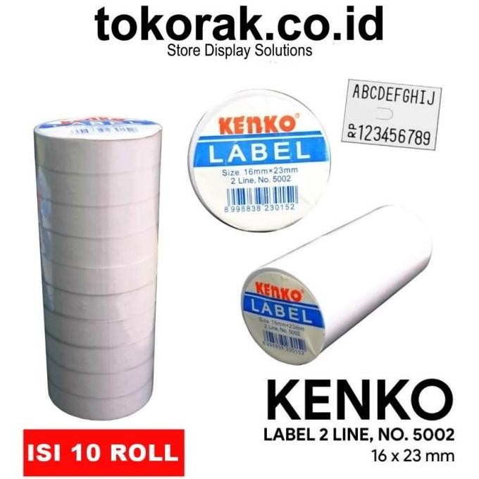 

ready KENKO STICKER LABEL HARGA 2 BARIS LINE ISI REFILL PRICE LABEL MX6600A
