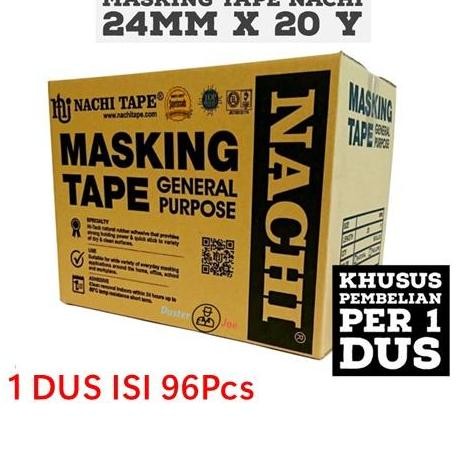 

ready Nachi Masking Tape Lakban Kertas 24mm X 20Yard 1Dus (96pcs)
