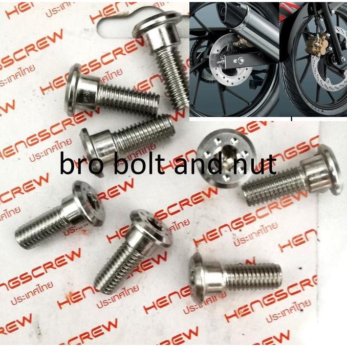 Promo Baut Probolt Stenliss Silver Disc Disk Cakram Satria Fu Depan Belakang COD