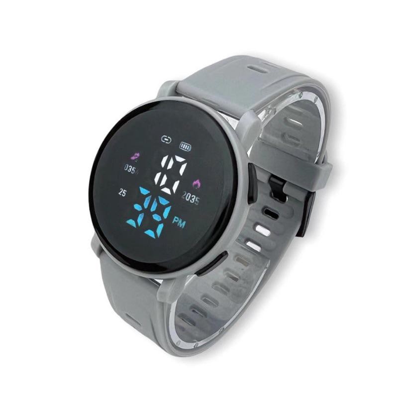 Jam Tangan Wanita / Pria Digital Rubber Bulat Led Watch Original