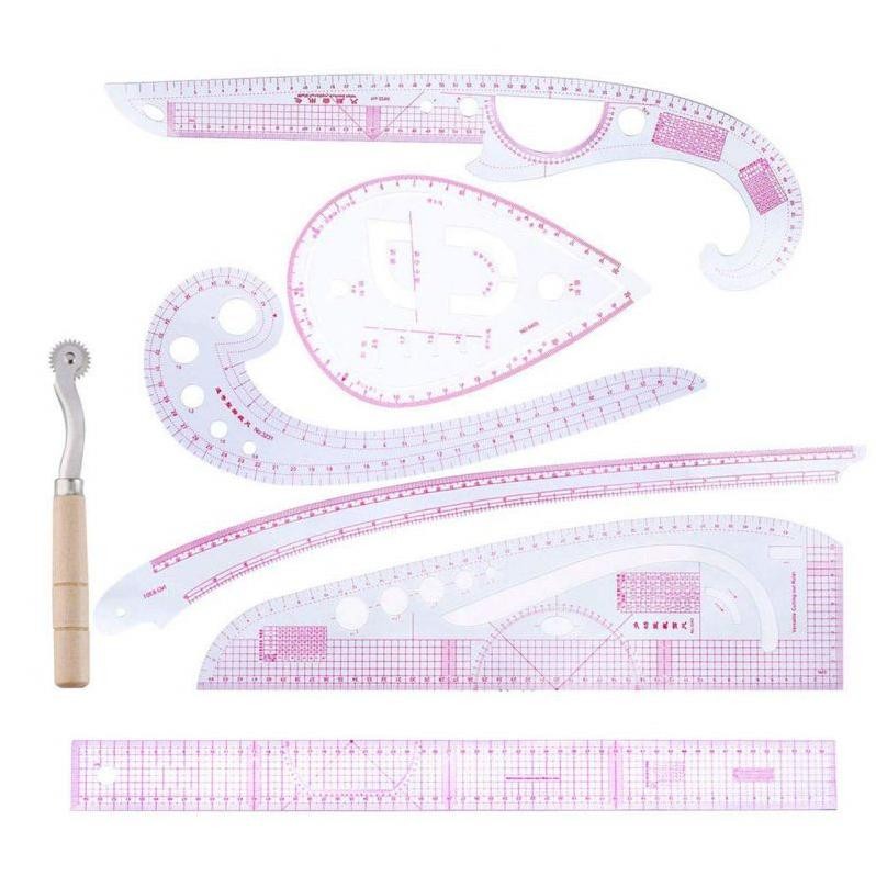 

Premium 7pcs Penggaris Jahit Set Penggaris Pola Baju Gambar Menjahit Pakaian Baju Quilting Patchwork Ruler Multi Function Sewing Rulers High Quality