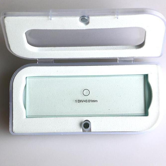 Premium Okuler Mikrometer Lensa Kaca Objek Mikroskop C1/ 0.01mm Kalibrasi Mikrometer Reticle High Qu