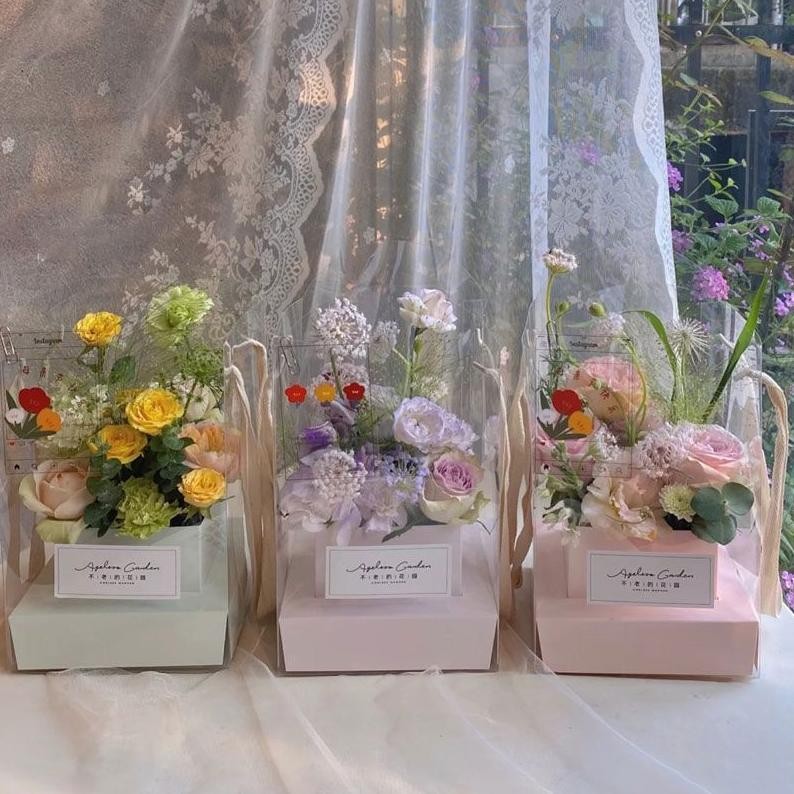 

Premium 5pcs Transparent Kotak Bunga Foldable Flower Box Portable Flower Box DIY Gift Box High Quality