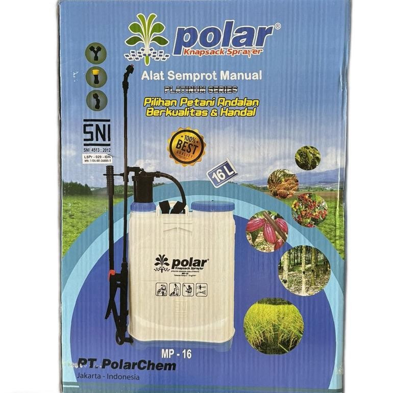 KNAPSACK SPRAYER POLAR MANUAL 16 LITER MP-16/TANGKI SEMPROT SEMI OTOMATIS PLATINUM POLAR 16L