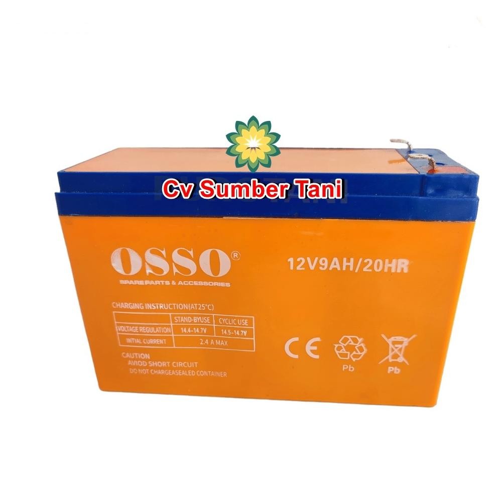 Aki Battery 9AH OSSO / Aki Tangki Semprot / Aki Battery Batre Accu Sprayer Elektrik 12v 9ah