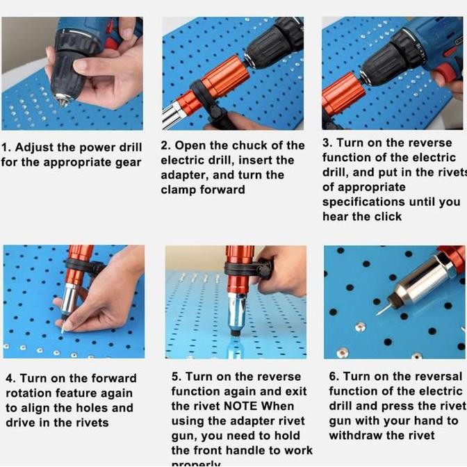 Adaptor Tang Rivet Mesin Bor Adaptor Bor Paku Keling Rivet Gun Adapter