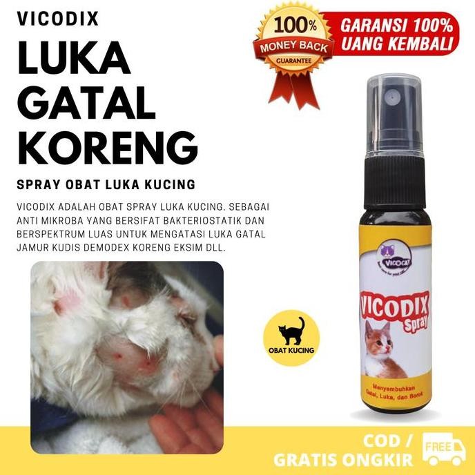 Obat luka kucing gatal eksim koreng borok VICODIX Spray Jar