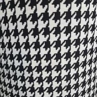 Kain Kanvas houndstooth canvas meteran motif hitam putih geometric zig