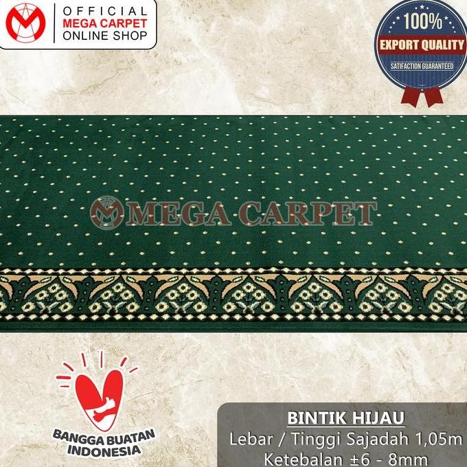 Terbaru Karpet Masjid / Karpet Mushola / Karpet Sajadah - Harga Per-Meter [Bintik Hijau]