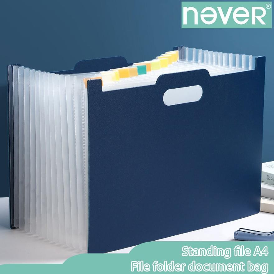 

Never Offiicial- Tempat file Standing A4 File folder document bag/ Tas dokumen file 13 sekat