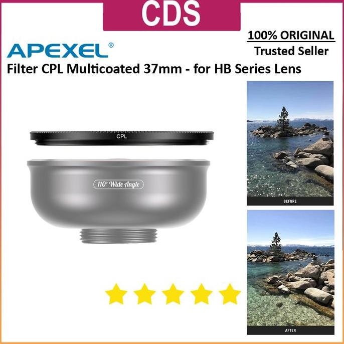 Apexel Filter CPL Multicoated 37mm for Apexel HB Series Lens - 100mm Macro Lens - HD 110 Wide Angle 