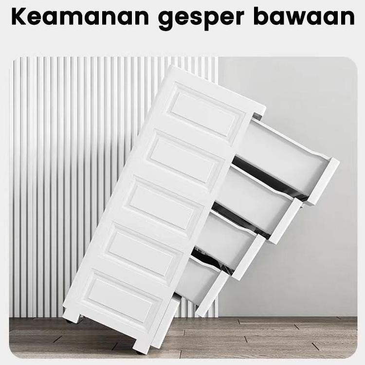 Lemari Plastik Susun / Lemari Hijab Oval / Bahan PP Pengaman Putih