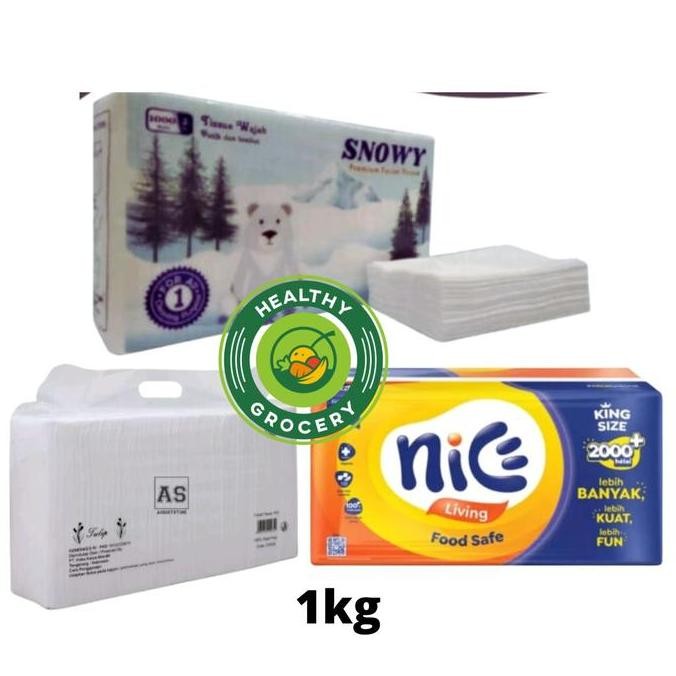 ] Nice Living Facial Tissue 1kg / Snowy Facial Tisu 1kg / Tulip Facial Tisu 1kg / Tisu