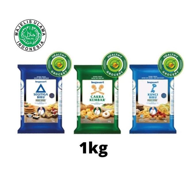 

\\\\\] Bogasari Kunci Biru Tepung Terigu 1Kg / Bogasari Segitiga Biru Tepung Terigu 1Kg / Bogasari Tepung Terigu Cakra Kembar 1kg