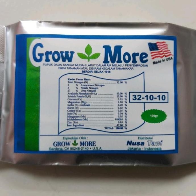 

Terlaris Pupuk Growmore 32-10-10 -100Gr Npk Daun Pertumbuhan Tanaman