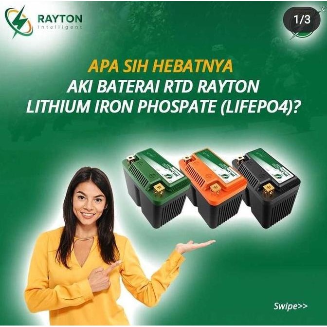 RAYTON AKI BATERAI LITHIUM IRON PHOSPATE LIFEPO4 RECHARGE PREMIUM AKI