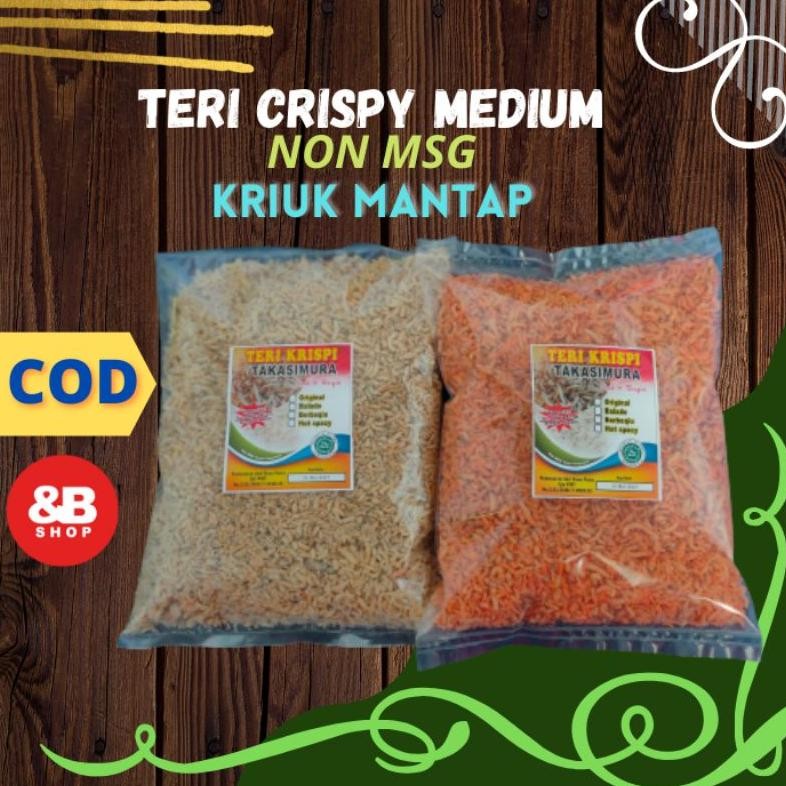 

Lauk kering teri Crispy siap saji 500 gram original/balado/berbeque/pedas/jagung bakar | teri nasi | seafood