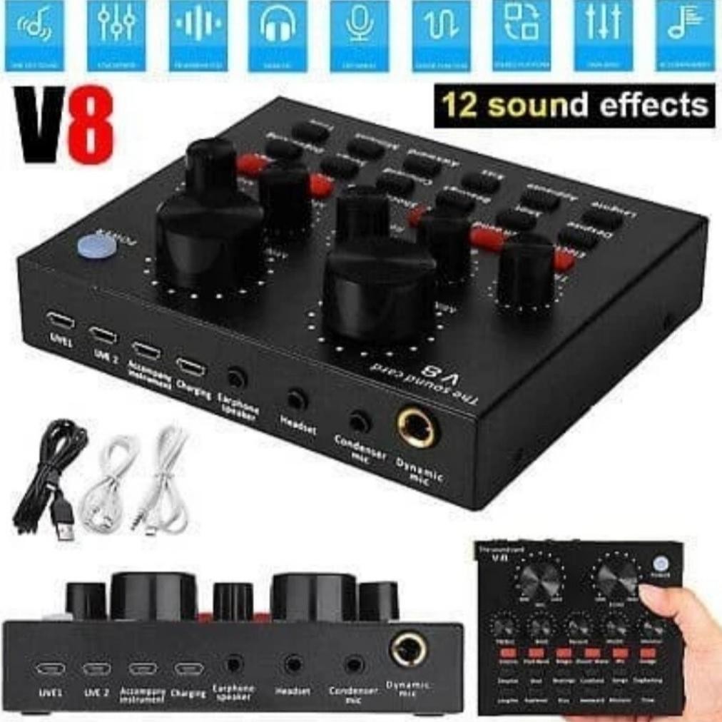 DWL-49 LI34 COD PAKET LENGKAP KARAOKE SOUNDCARD V8 BLUETOOTH MIXER LIVE MUSIK BLUETOOTH KARAUKE PORT