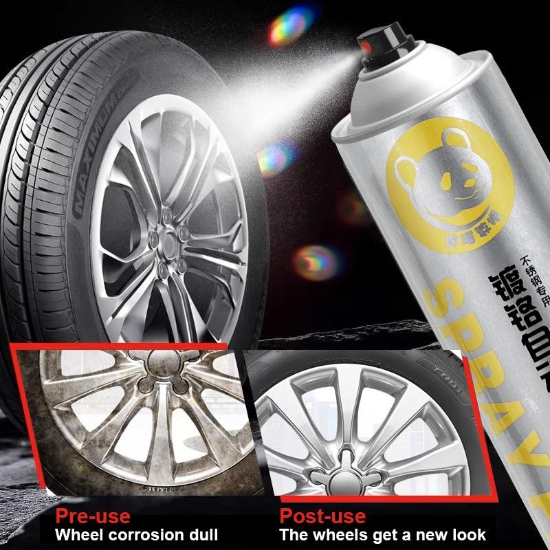 350 MlCat Semprot Chrome Sapporo Chrome Spray Paint Anti Karat Warna Stainless Automotive Metallic P