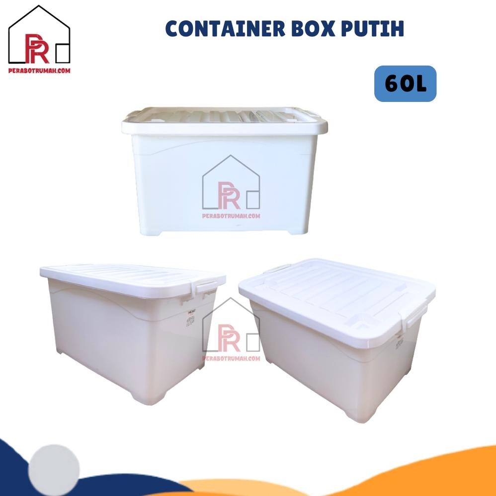 &%&(& Container Full Putih 60L / Box Roda / Kotak Penyimpanan Besar / Container Box dw-45