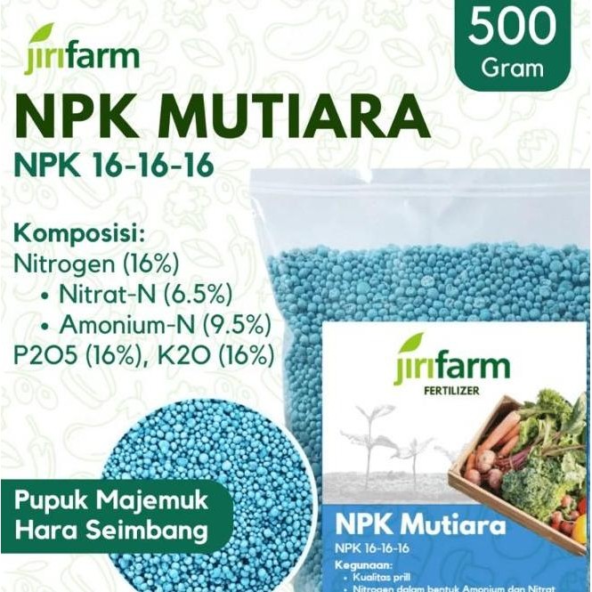 

Terlaris Jirifarm - Pupuk Npk Mutiara 16-16-16 500 Gram Gr Penyubur Buah Bunga Dan Daun Repack