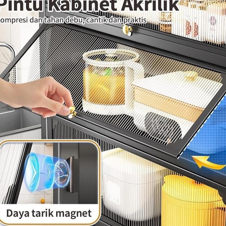 Rak Kabinet Dapur Rak Oven Microwave Rak Penyimpanan Multi-layer Dengan Roda Serbaguna Kabinet