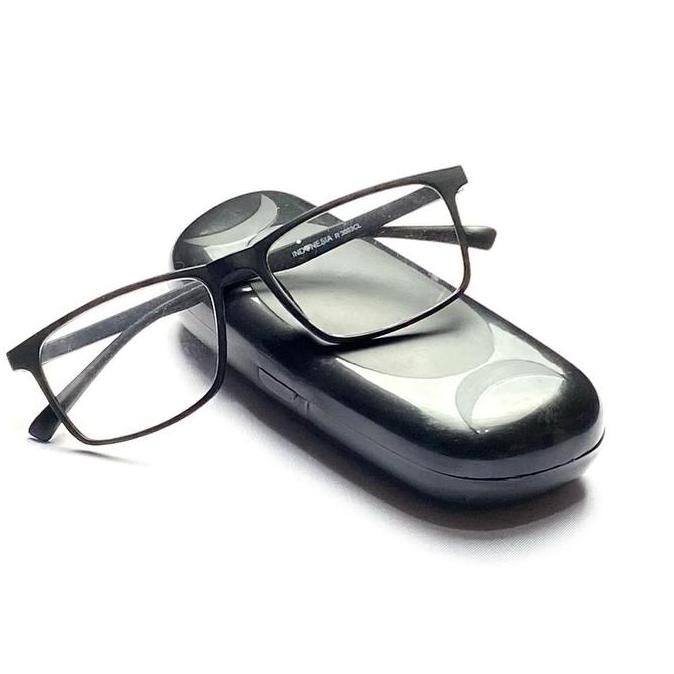 Murah [Kacamata Pria Model Kotak] Kacamata Minus Atau Fashion Antiradiasi Dapat Berubah Warna Bluecr