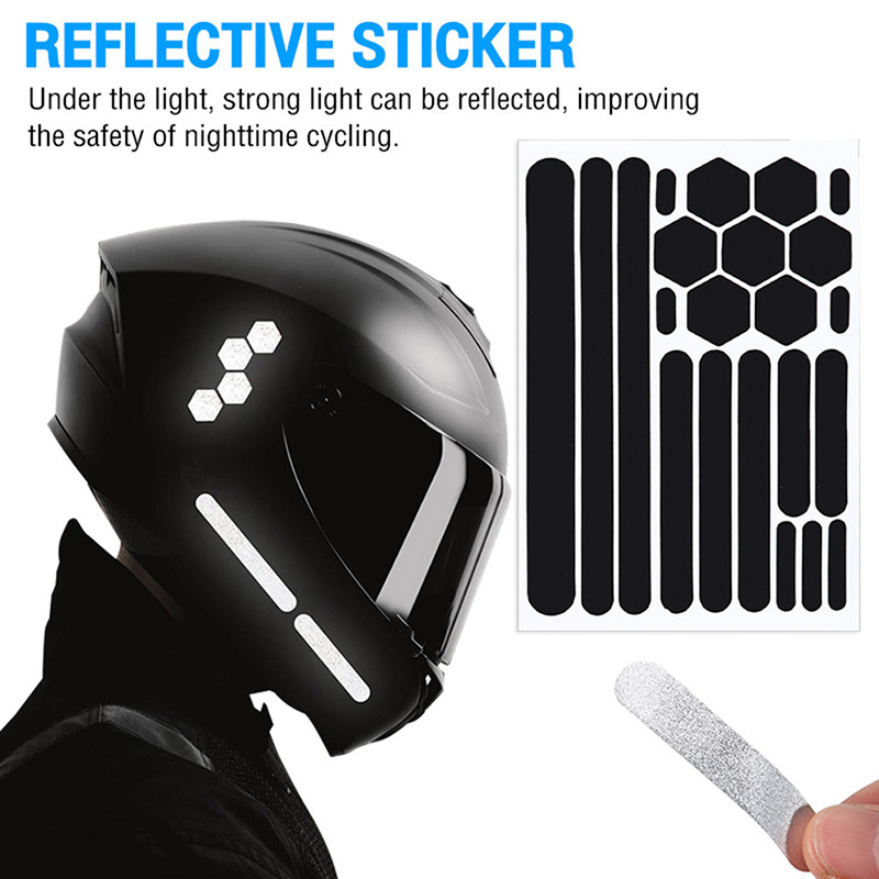 

1 Stiker Reflektif Helm Motor Hitam Pita Reflektif Perekat Untuk Aksesoris Helm Sepeda Skuter Sepeda