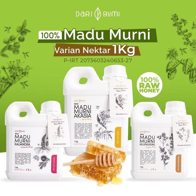 

BARU DARI BUMI MADU MURNI 1 KG RAW HONEY NEKTAR ASLI