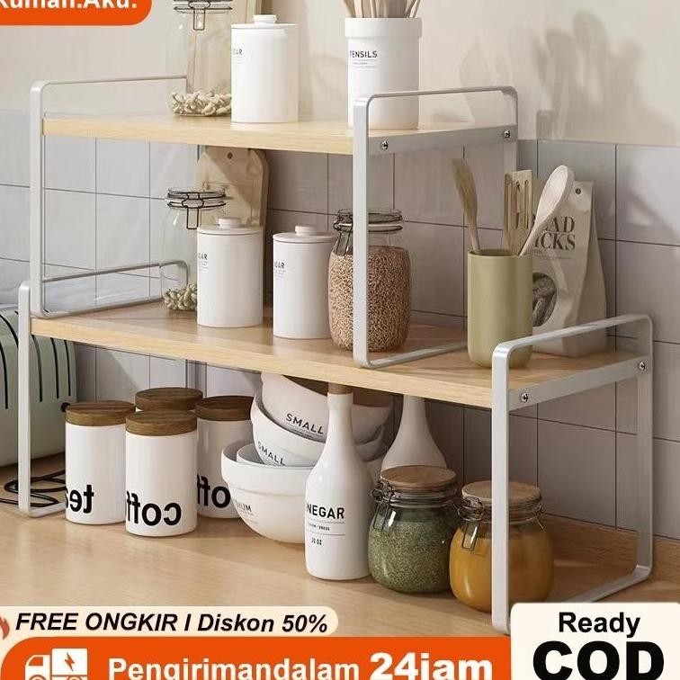 Rak Penyimpanan Lipat Serbaguna Meja Rak Meja Stationery Desktop Storage Rak Buku Kayu Rak Meja Kerj