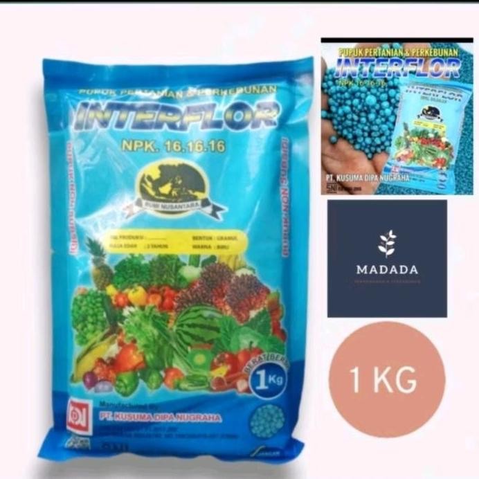 

Terlaris Npk Interflor 16-16-16 Kemasan Pabrik 1Kg Pupuk Tanaman