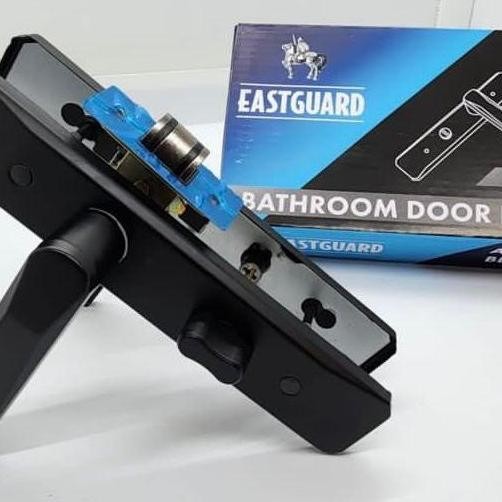HANDLE GAGANG KUNCI PINTU KAMAR MANDI TOILET FULL SET WARNA HITAM Asli