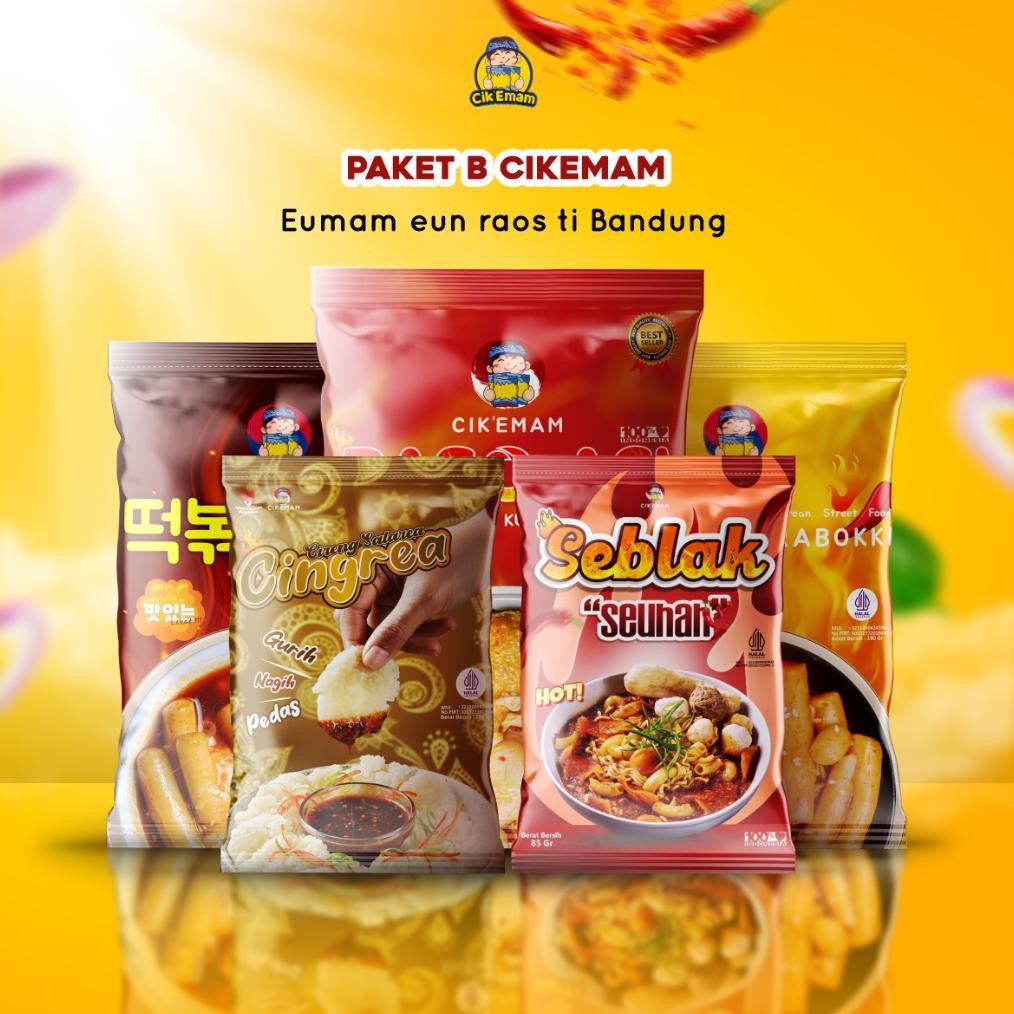 

CikEmam Paket B (BEST SELLER) (Rabokki, Topokki, Baso Aci, Cingrea, Seblak ) Jajanan Khas Bandung
