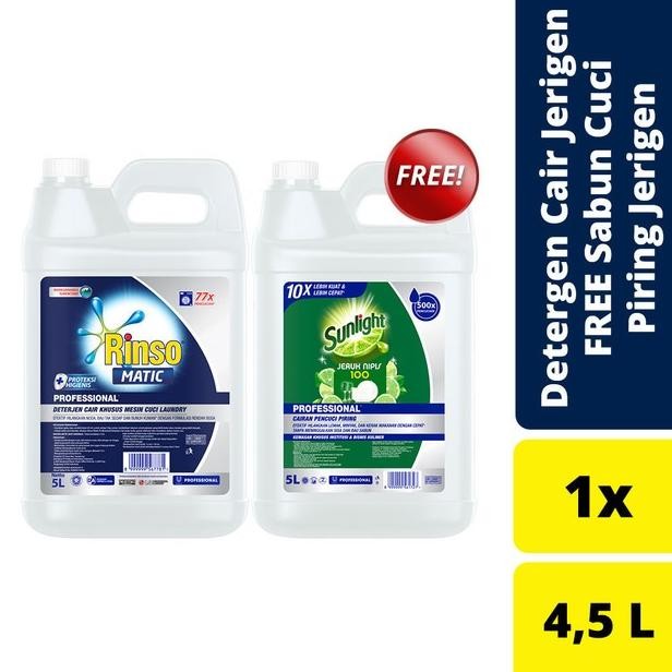 Rinso Matic Cair 5L Jerigen Free Sunlight Cair Jeruk Nipis 5L Jerigen