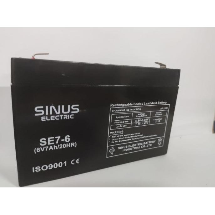 AKI MAINAN MOBIL ANAK 6V 7AH AKI MOBIL MAINAN ANAK VRLA SINUS MS7-6