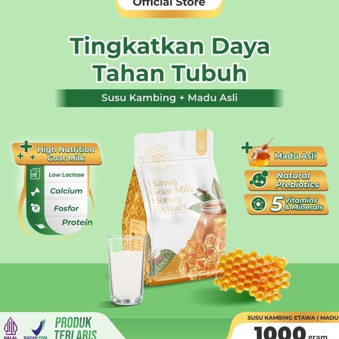 

BARU SUSU KAMBING ETAWA BUBUK RASA VARIAN MADU MURNI HONEY SYAMS 1000 GRAM