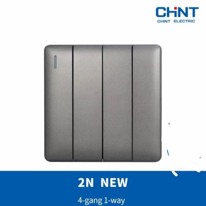 Promo Saklar 4 Gang 1 Arah Dark Grey Chint COD