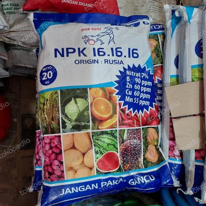 

Terlaris Pupuk Mutiara Npk 16 16 16 Pak Tani 20 Kg